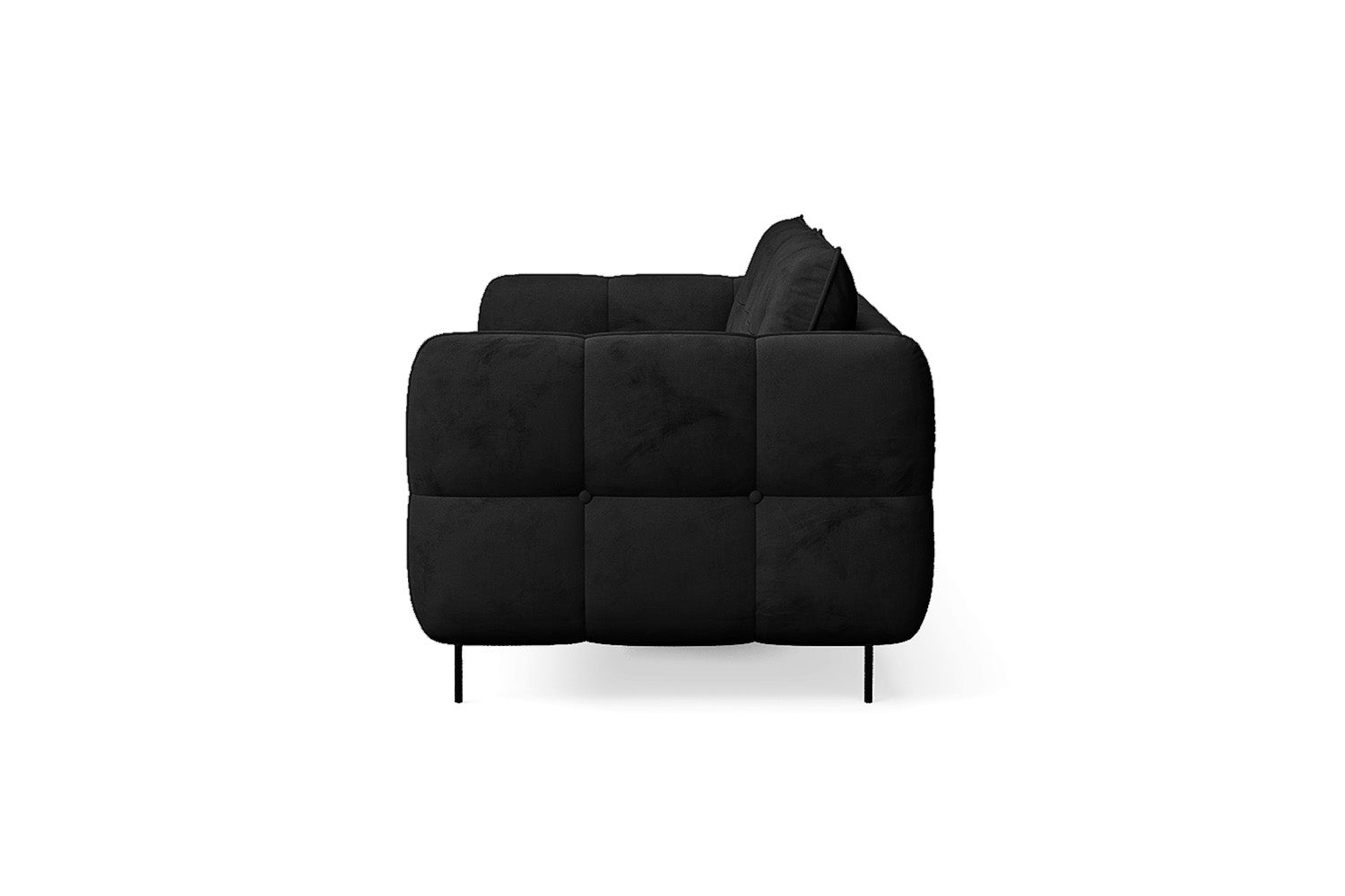 Anzio 3 Seater Sofa Black Velvet