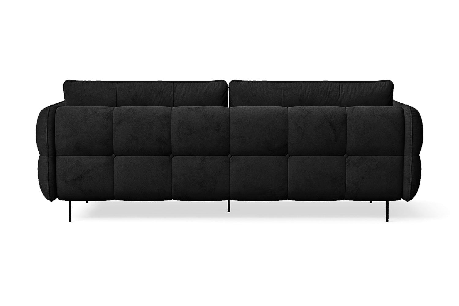 Anzio 3 Seater Sofa Black Velvet