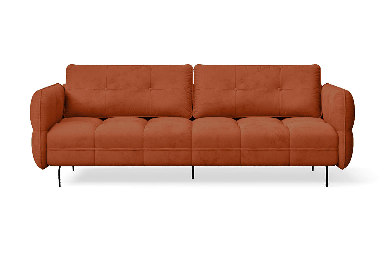 Anzio 3 Seater Sofa Orange Velvet