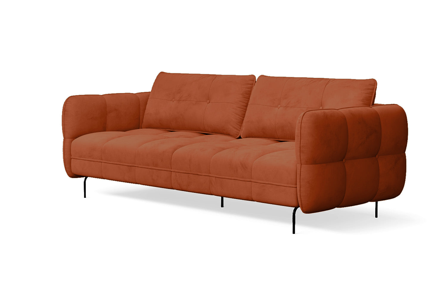 Anzio 3 Seater Sofa Orange Velvet