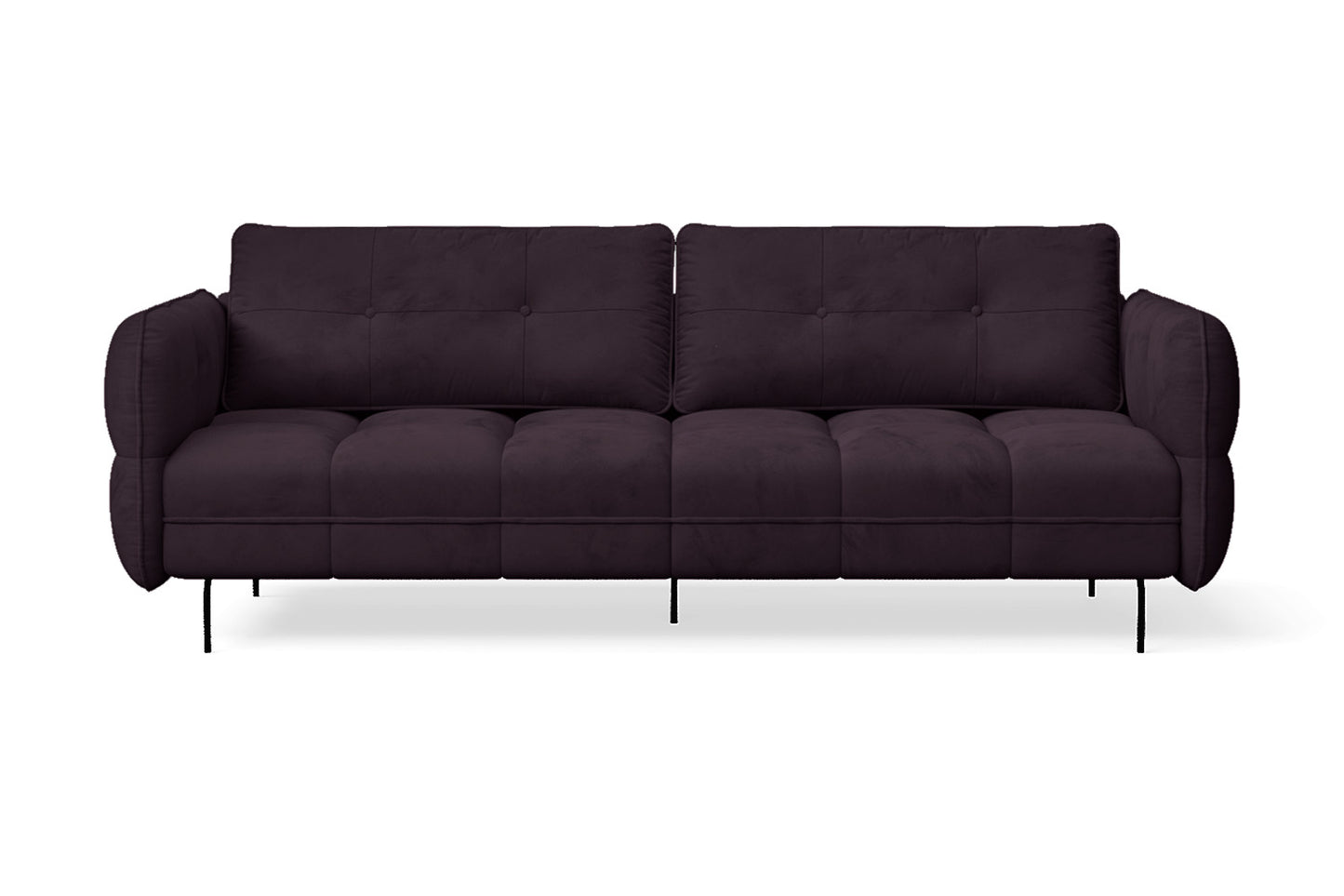 Anzio 3 Seater Sofa Purple Velvet