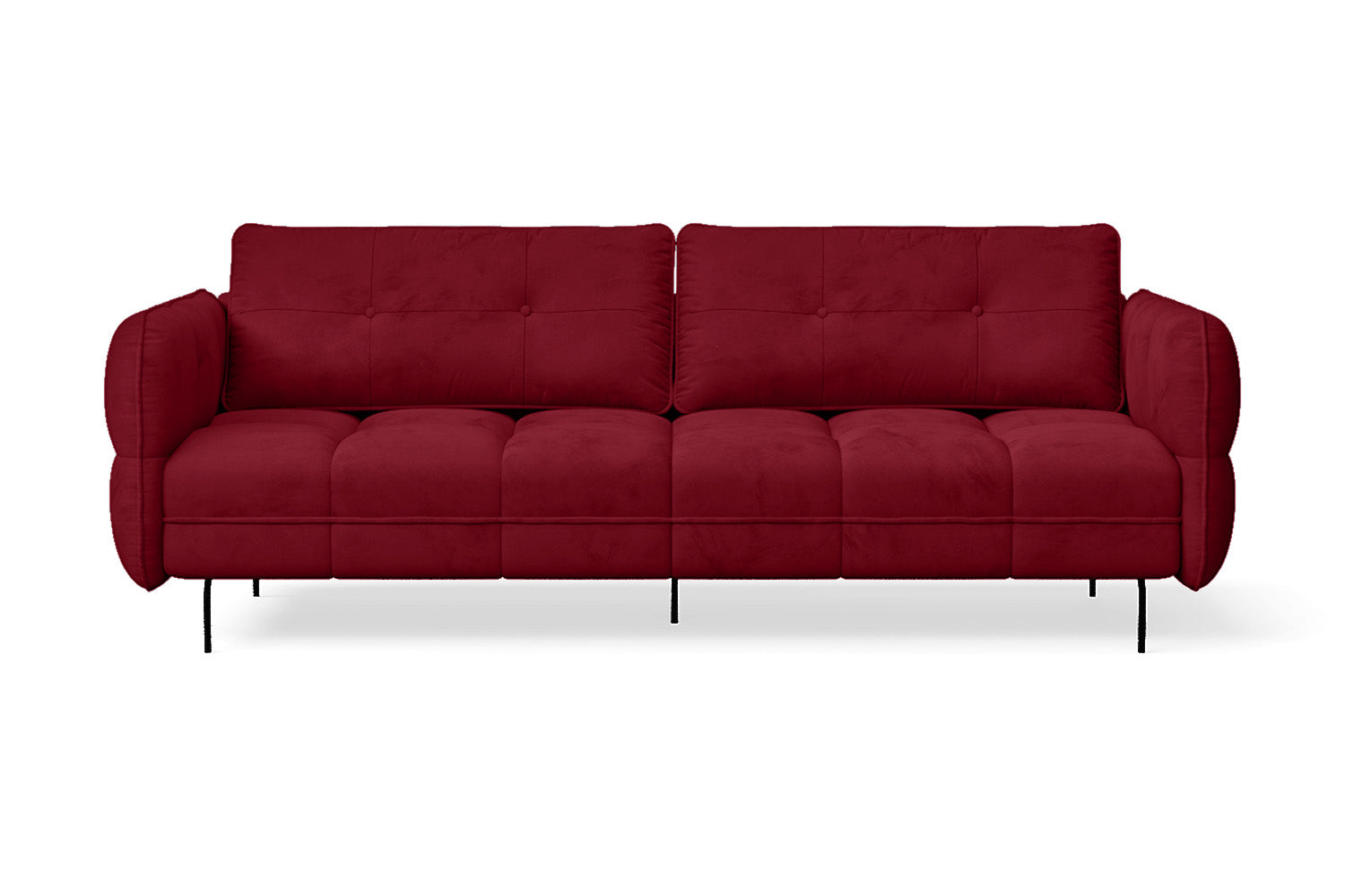 Anzio 3 Seater Sofa Red Velvet