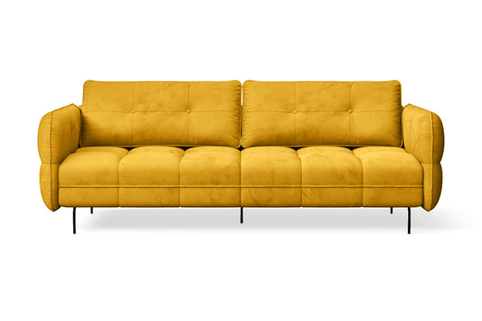 Anzio 3 Seater Sofa Yellow Velvet