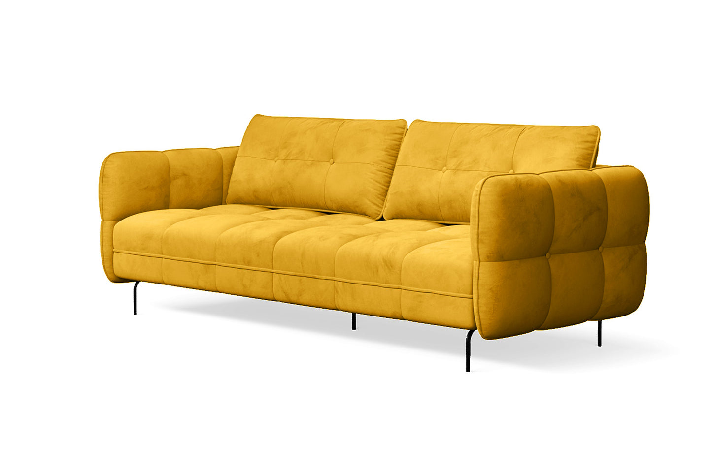 Anzio 3 Seater Sofa Yellow Velvet