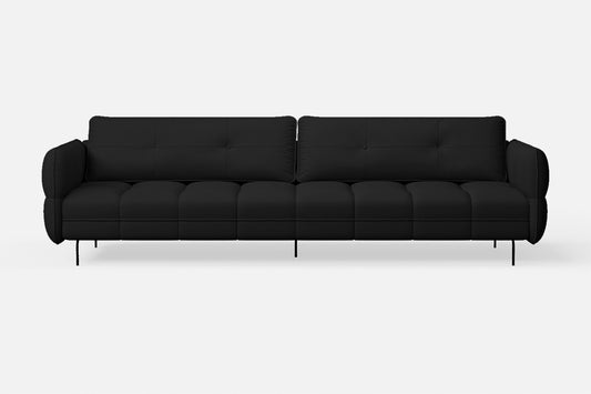 Anzio 4 Seater Sofa Black Leather