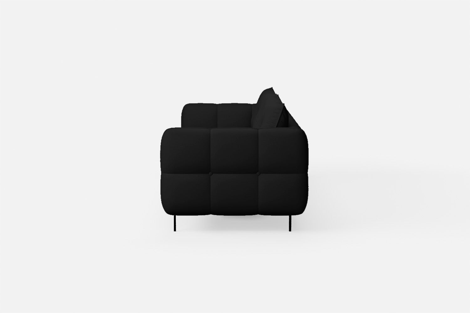 Anzio 4 Seater Sofa Black Leather