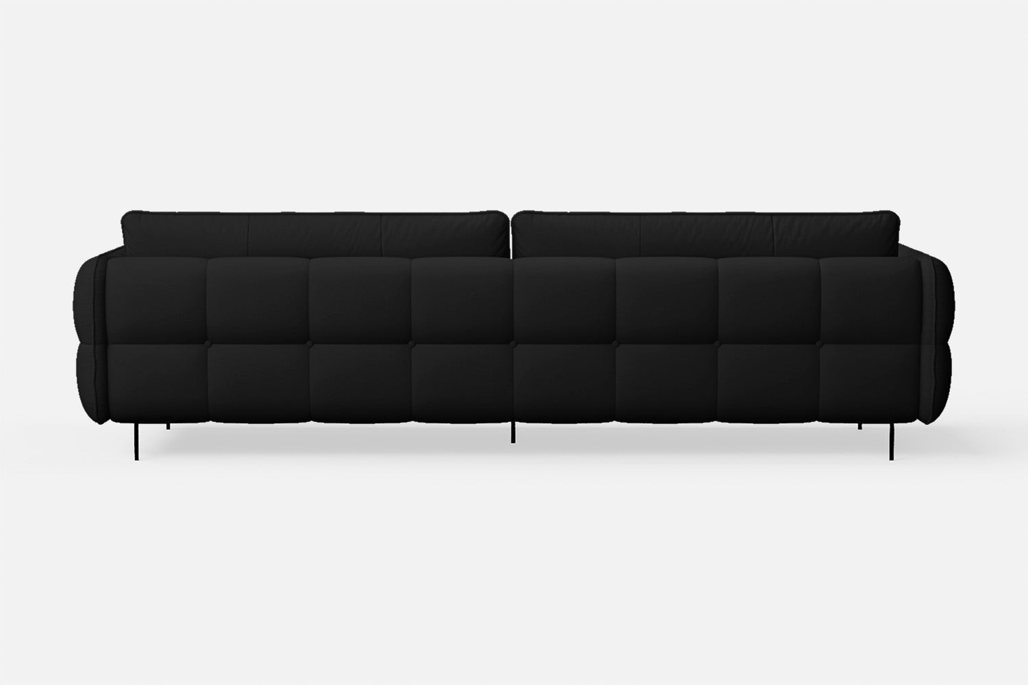 Anzio 4 Seater Sofa Black Leather