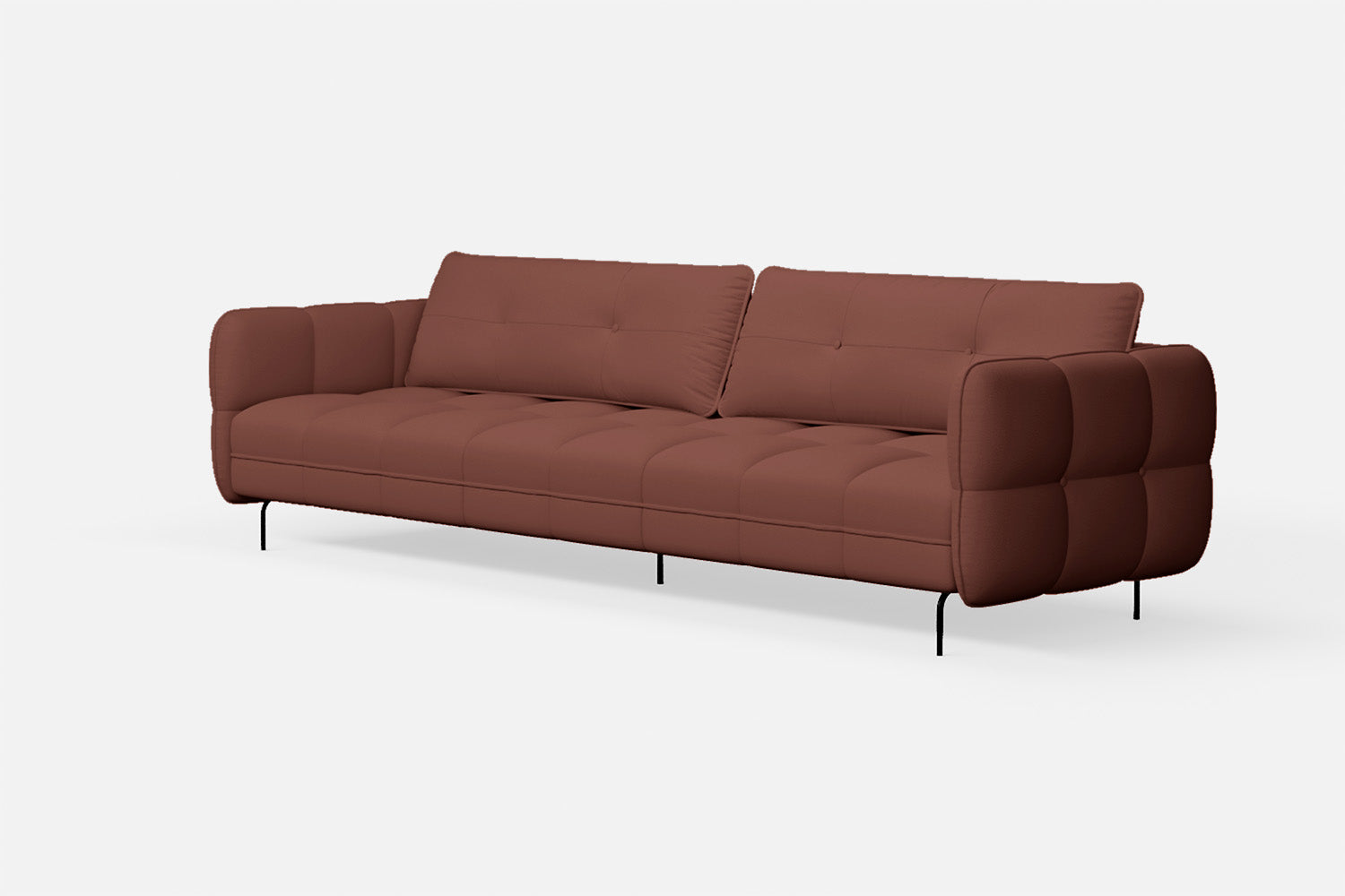 Anzio 4 Seater Sofa Mauve Leather