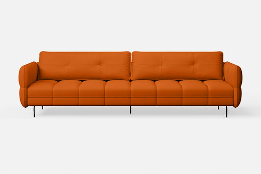 Anzio 4 Seater Sofa Orange Leather