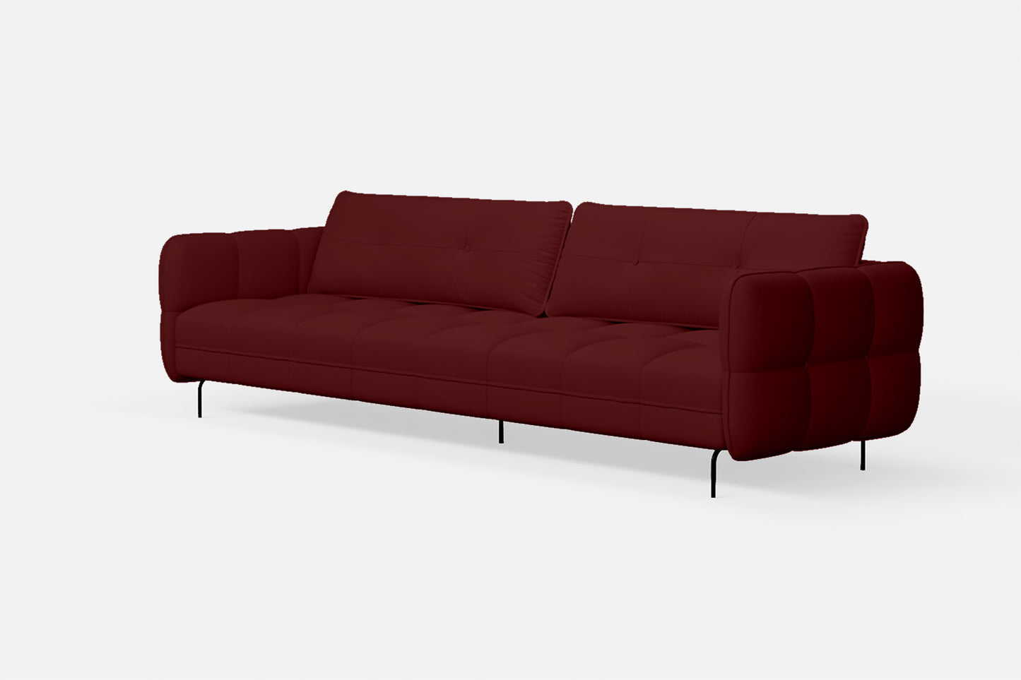 Anzio 4 Seater Sofa Red Leather