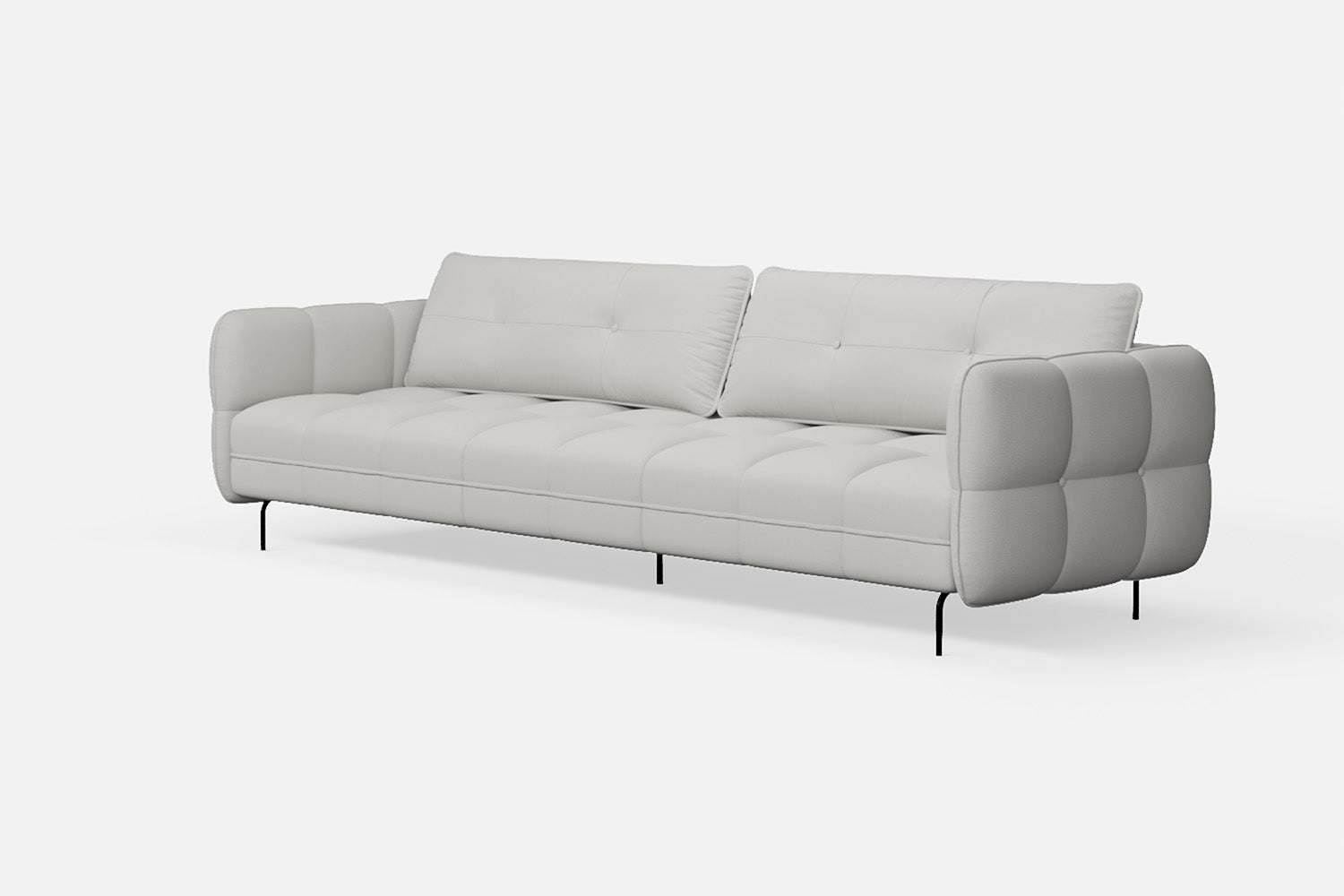 Anzio 4 Seater Sofa White Leather