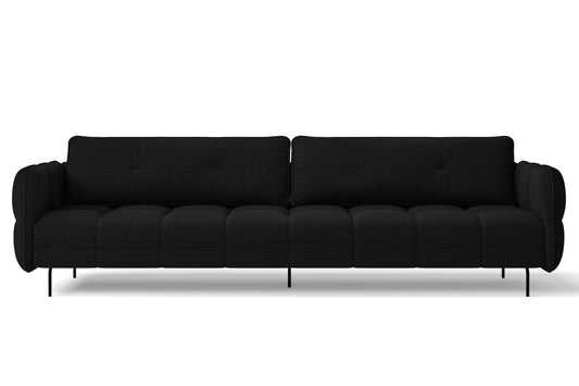 Anzio 4 Seater Sofa Black Linen Fabric