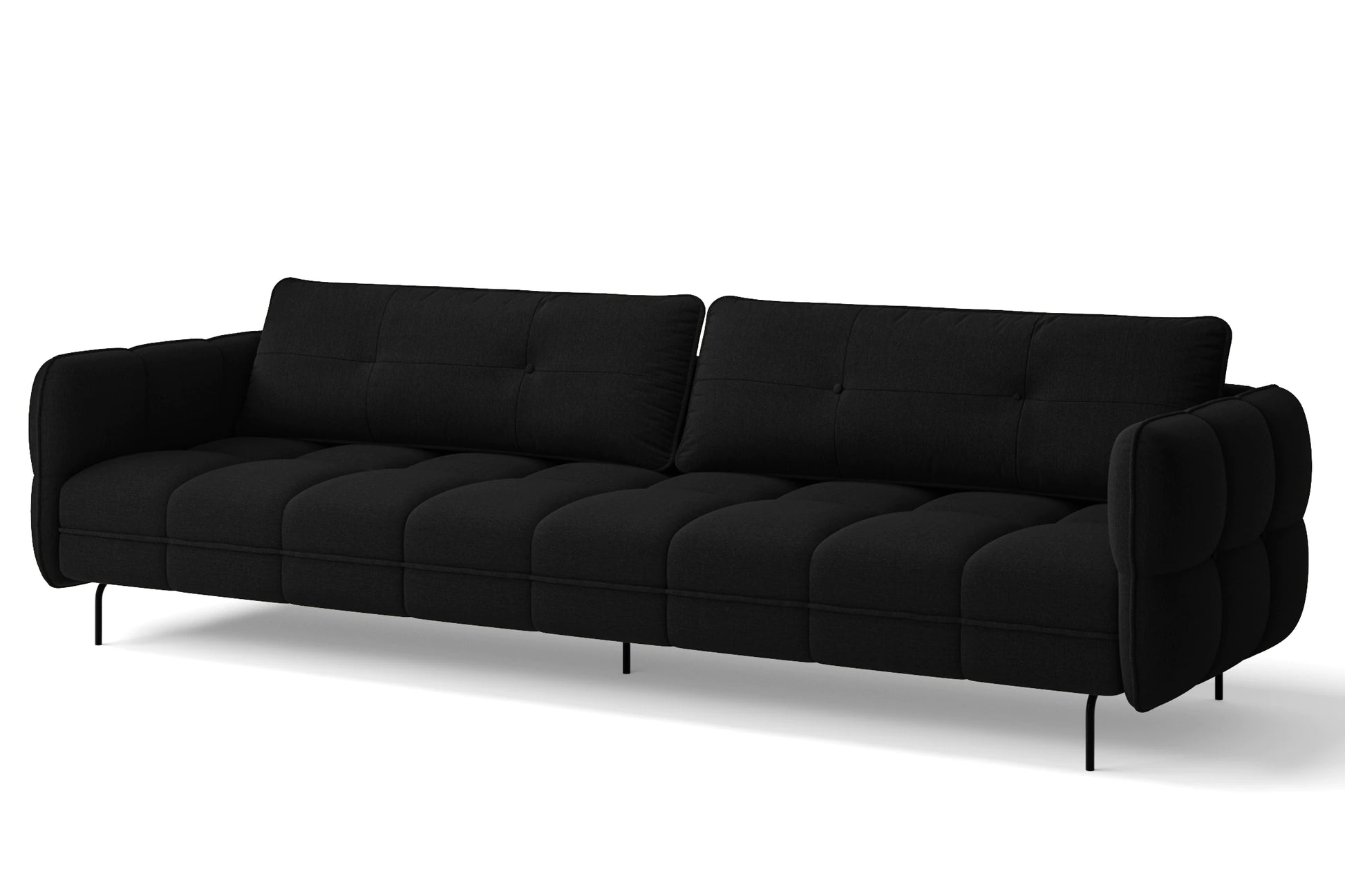 Anzio 4 Seater Sofa Black Linen Fabric