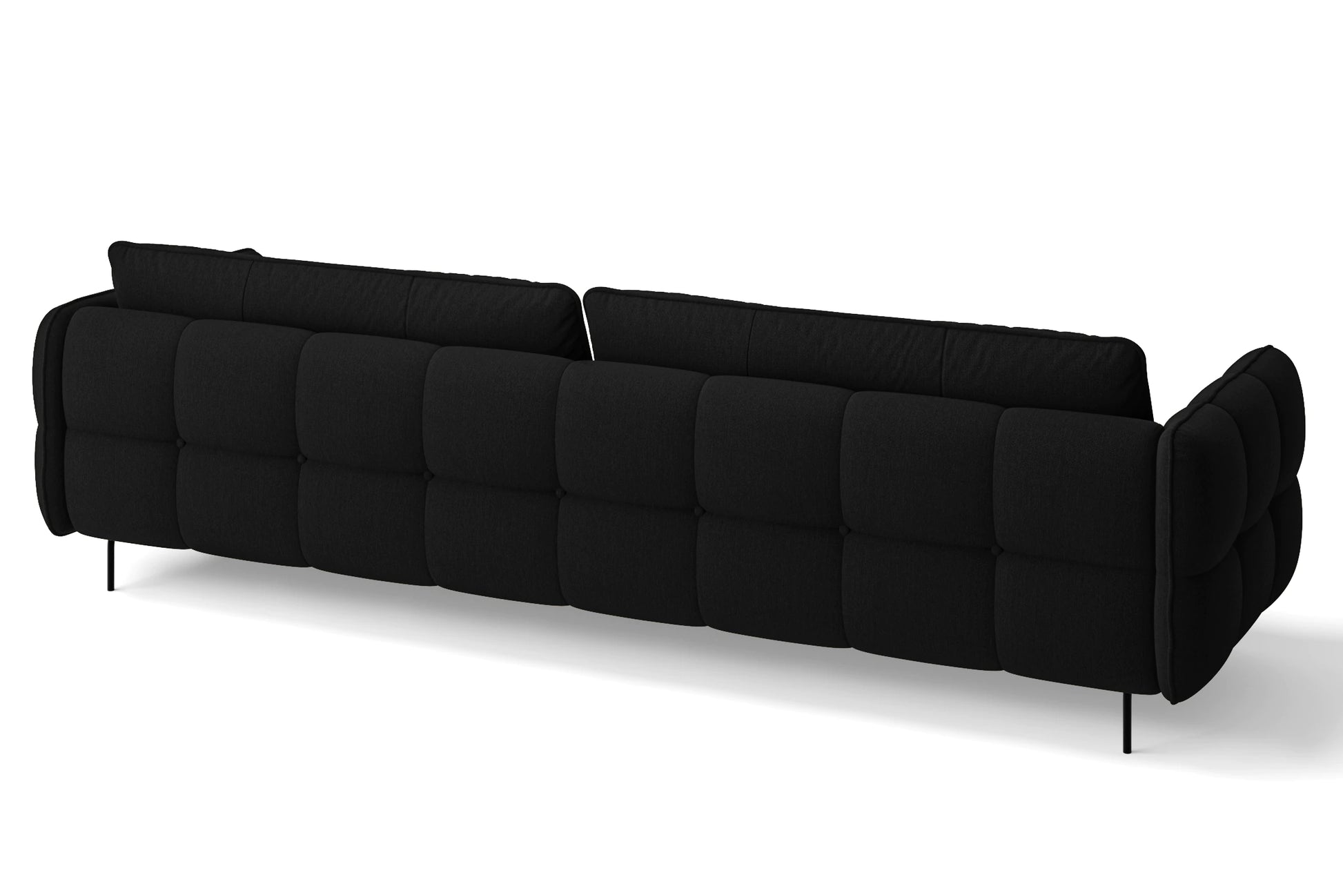 Anzio 4 Seater Sofa Black Linen Fabric