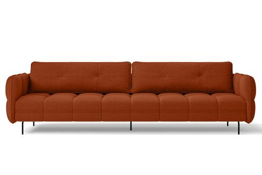 Anzio 4 Seater Sofa Orange Linen Fabric