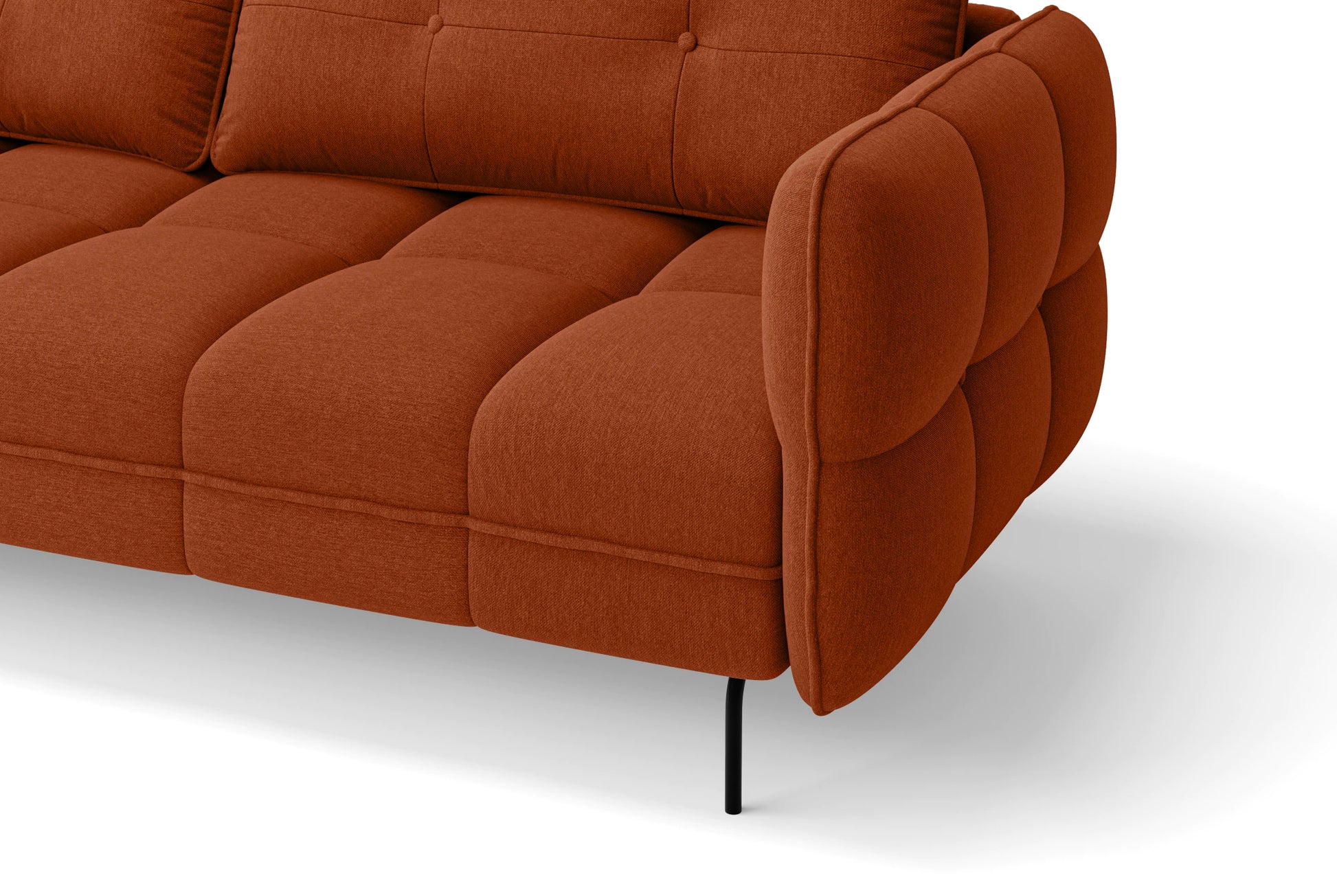 Anzio 4 Seater Sofa Orange Linen Fabric