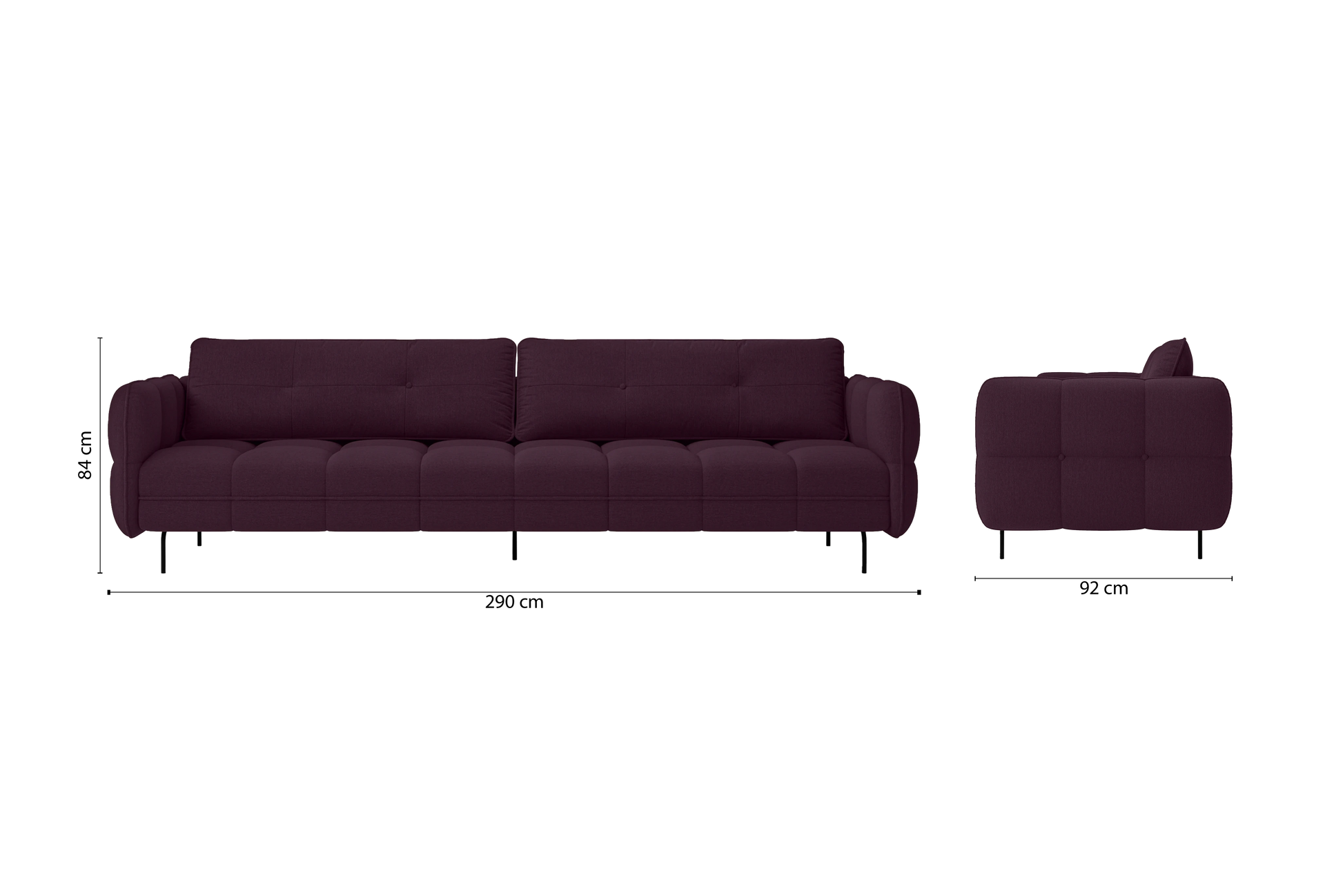 Anzio 4 Seater Sofa Purple Linen Fabric