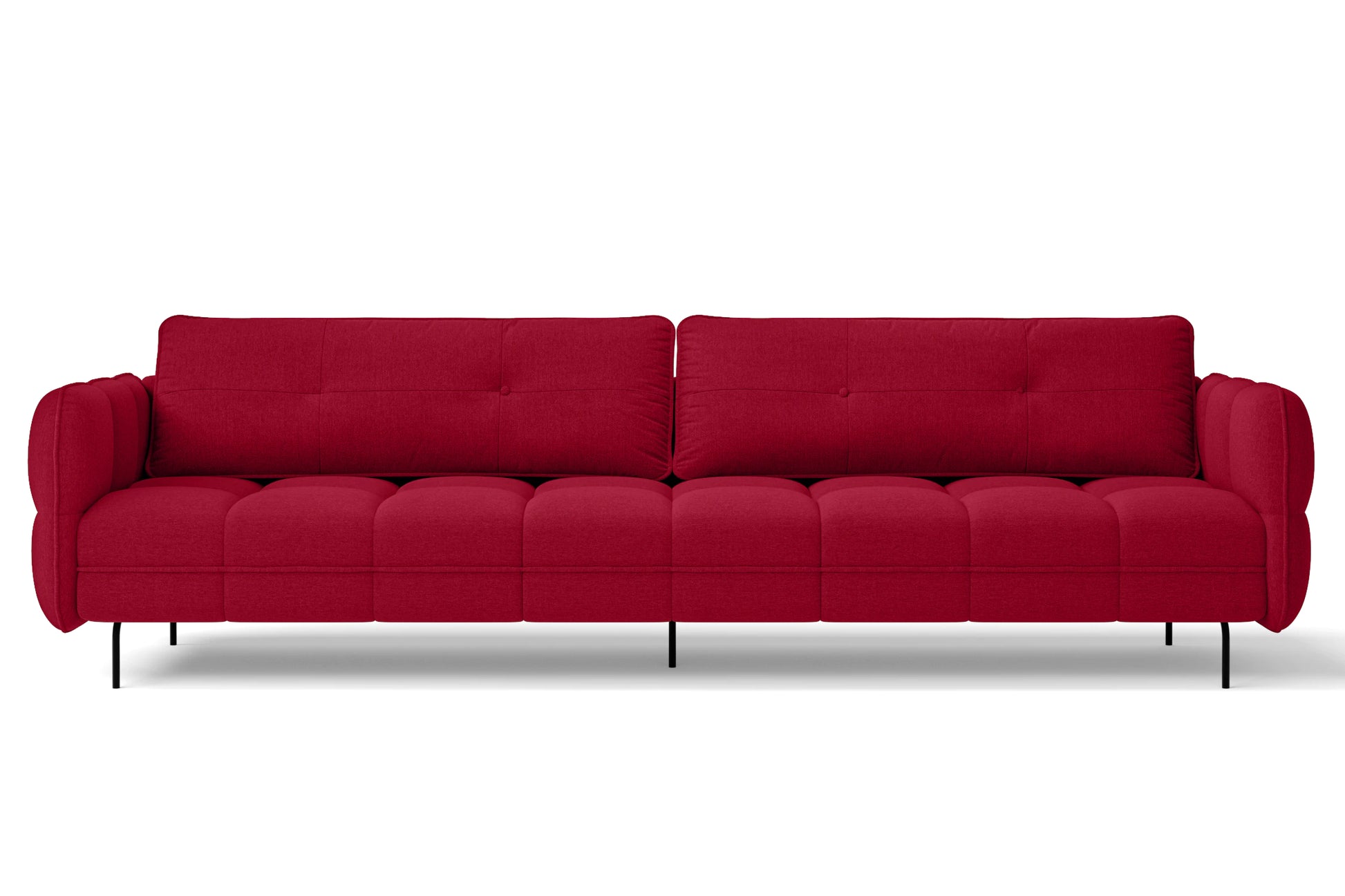 Anzio 4 Seater Sofa Red Linen Fabric