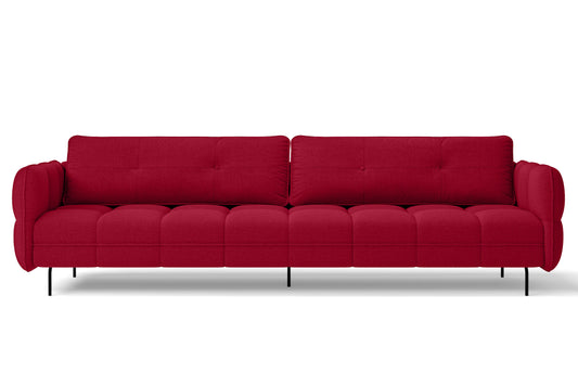 Anzio 4 Seater Sofa Red Linen Fabric