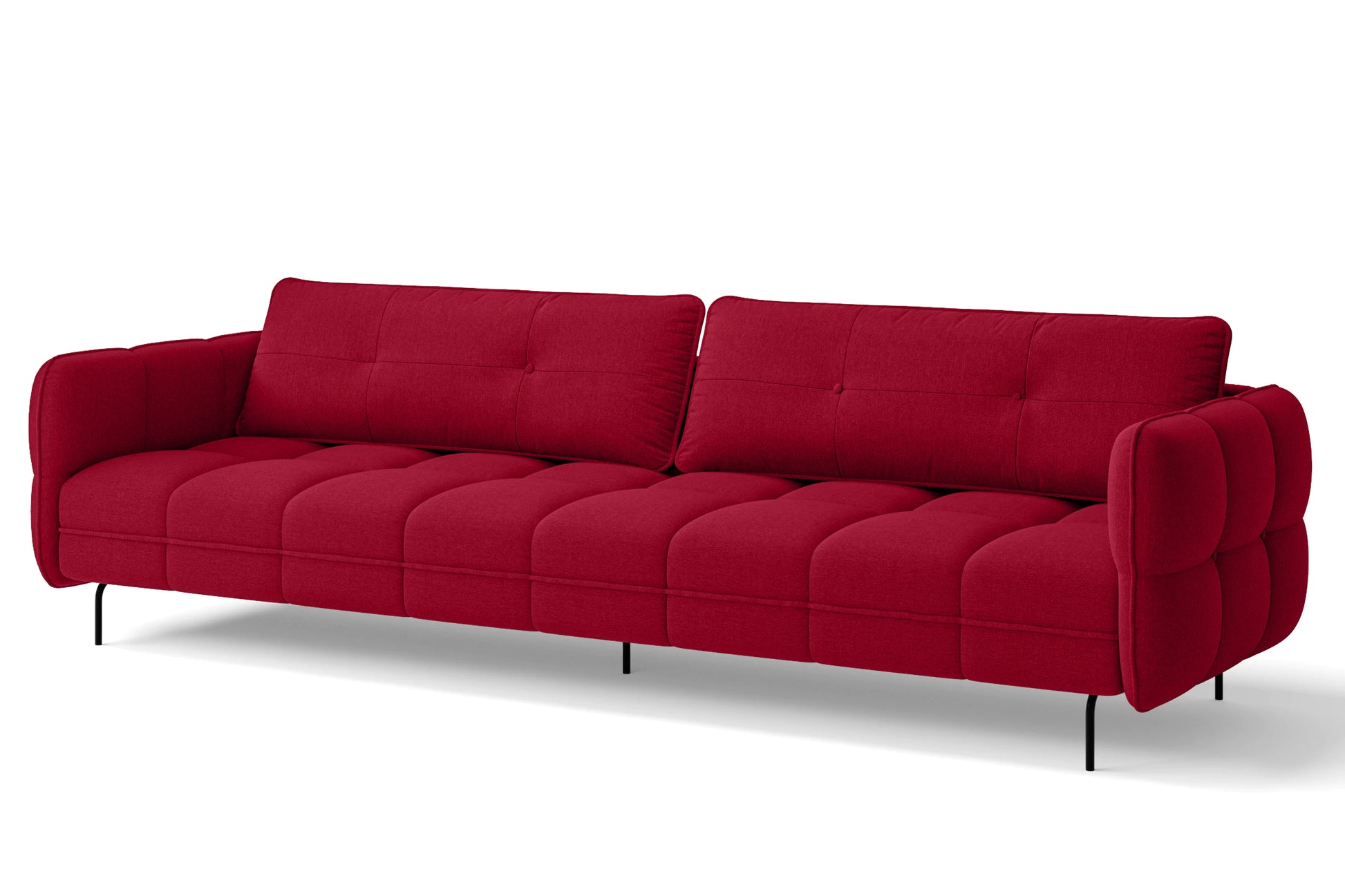 Anzio 4 Seater Sofa Red Linen Fabric