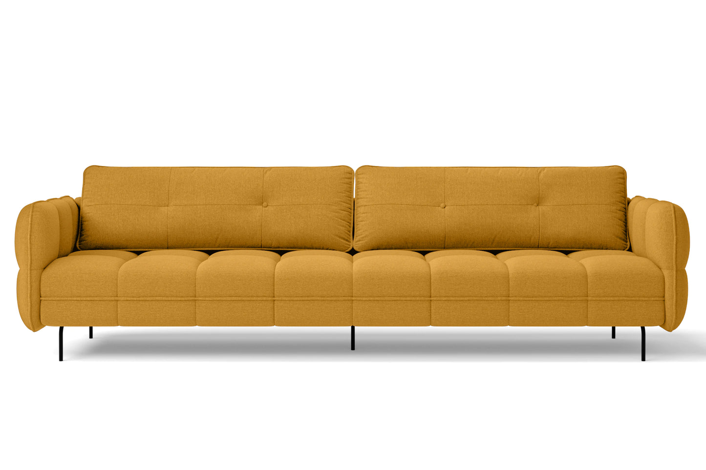 Anzio 4 Seater Sofa Yellow Linen Fabric