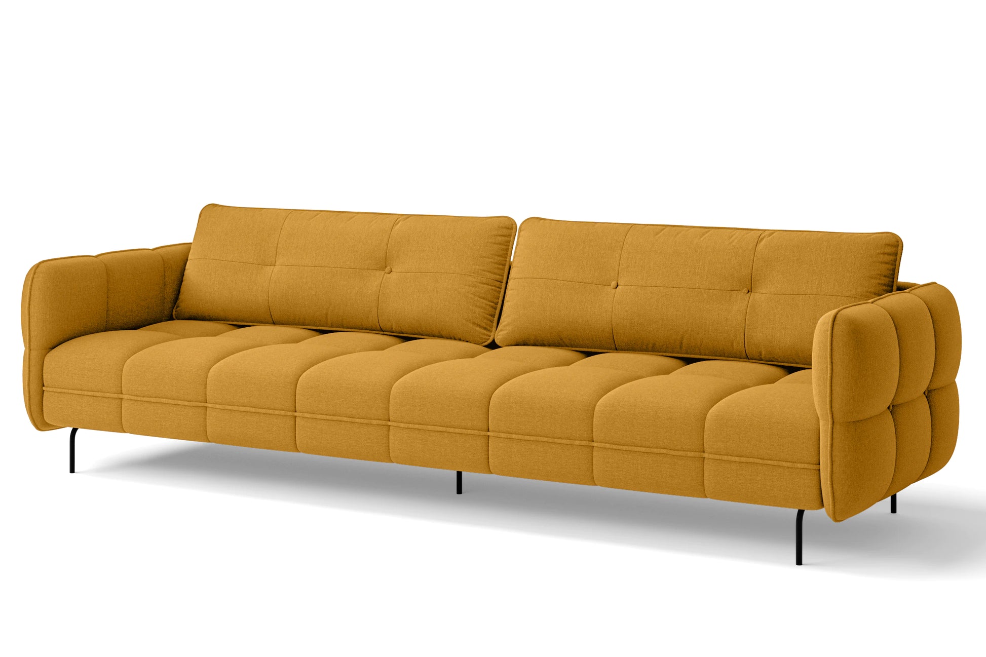 Anzio 4 Seater Sofa Yellow Linen Fabric