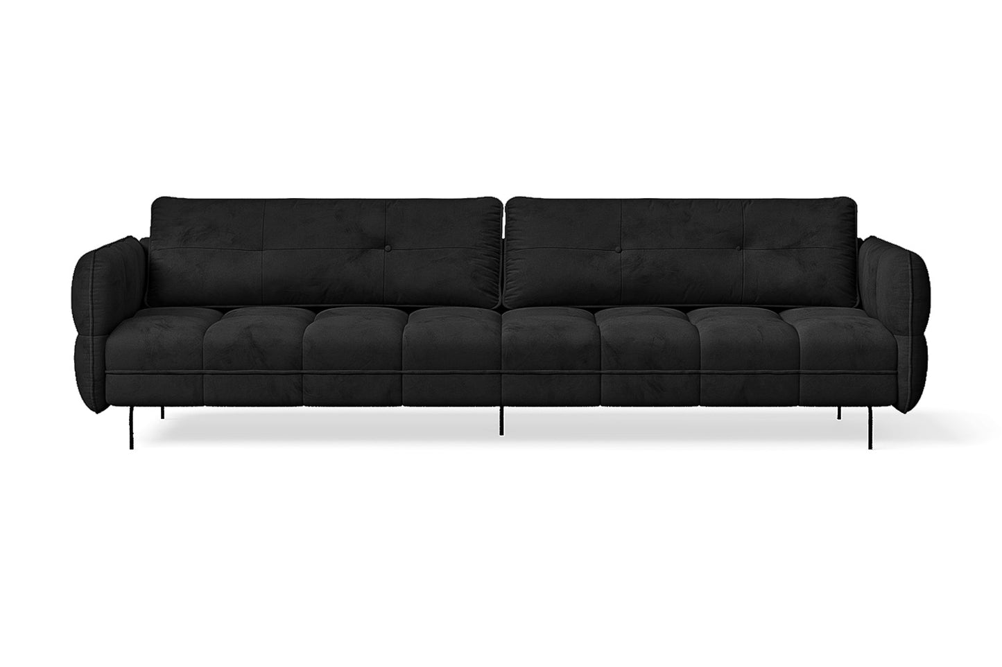 Anzio 4 Seater Sofa Black Velvet