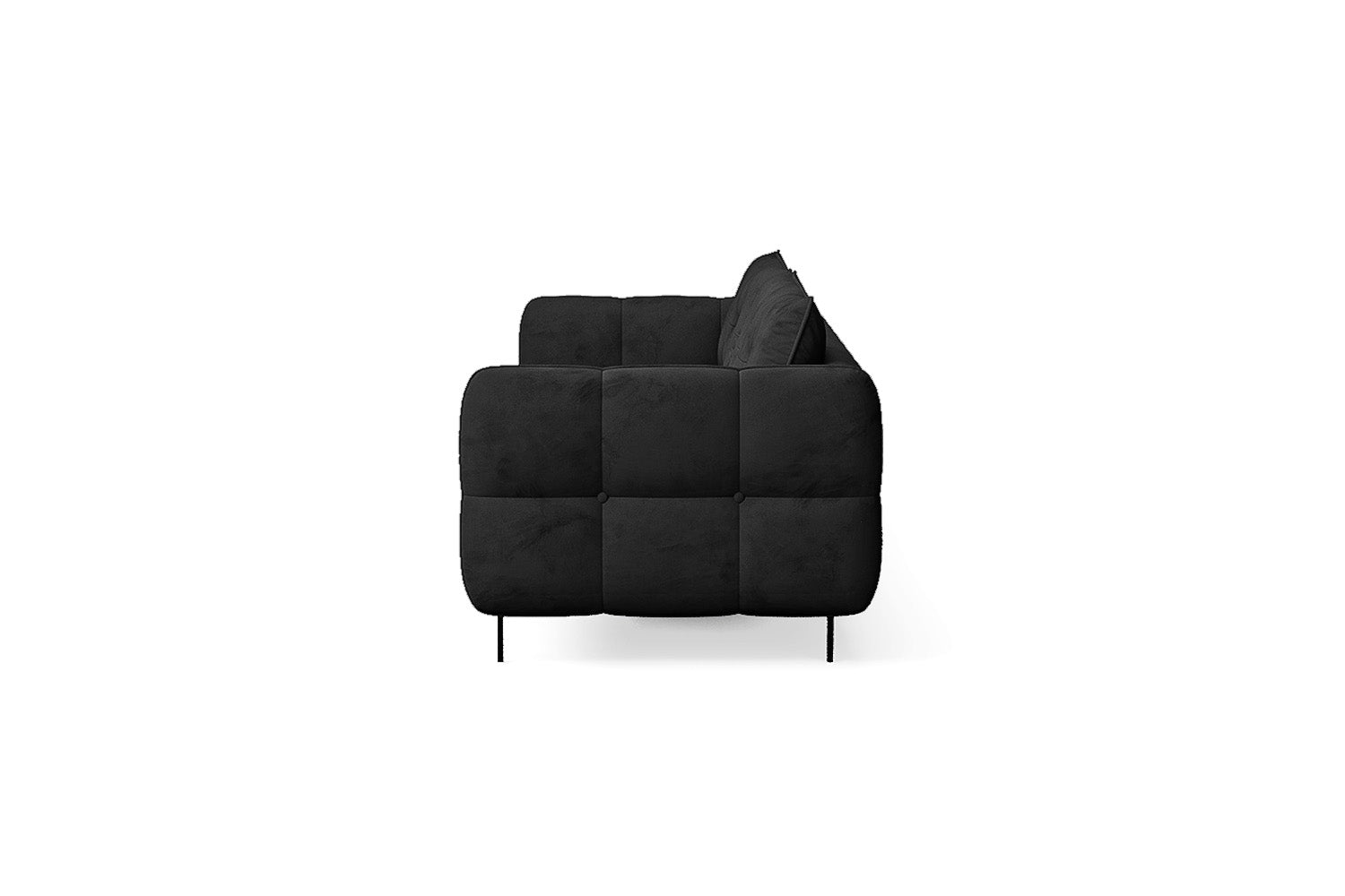 Anzio 4 Seater Sofa Black Velvet