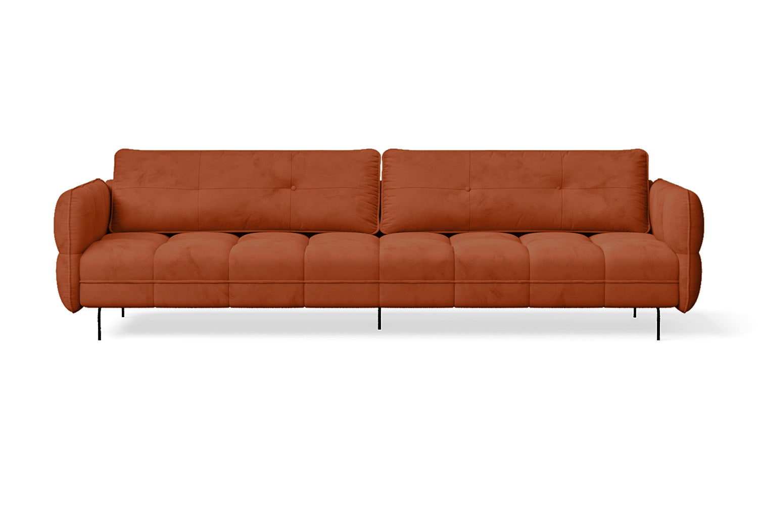 Anzio 4 Seater Sofa Orange Velvet