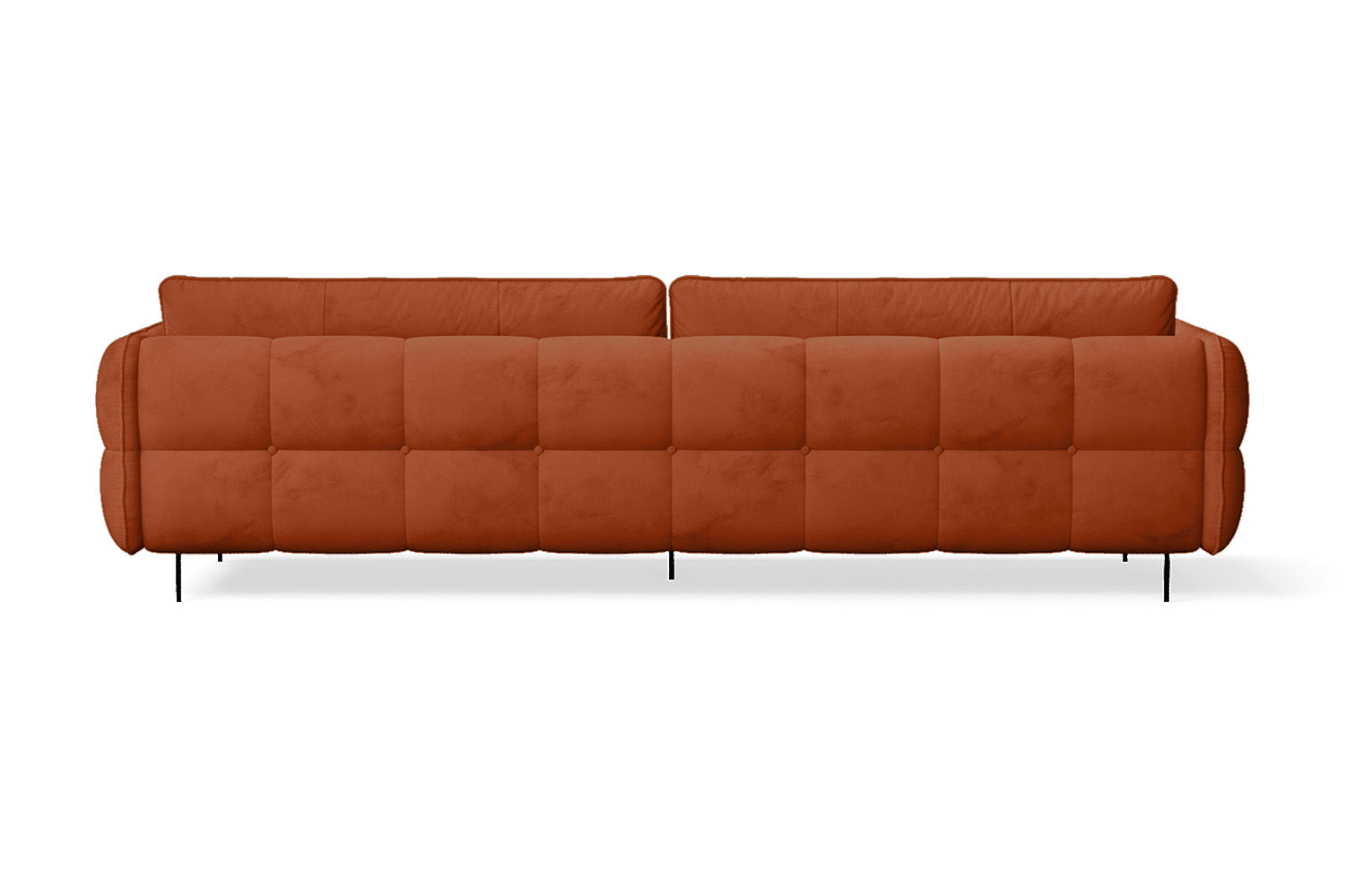 Anzio 4 Seater Sofa Orange Velvet