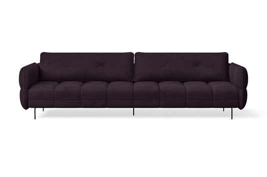 Anzio 4 Seater Sofa Purple Velvet