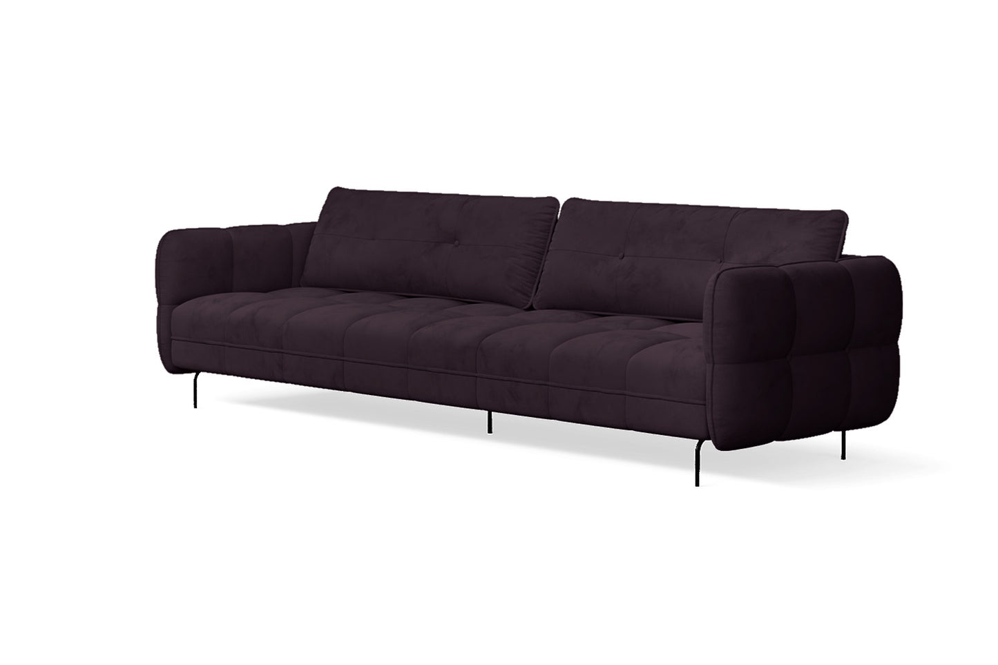 Anzio 4 Seater Sofa Purple Velvet