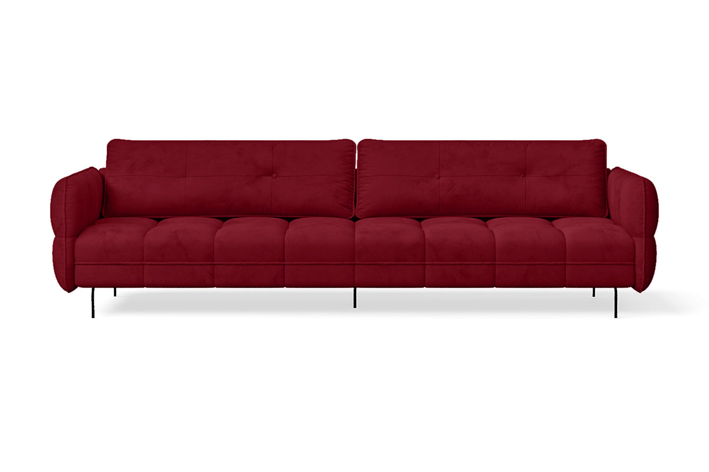 Anzio 4 Seater Sofa Red Velvet