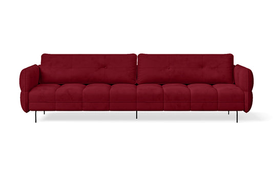 Anzio 4 Seater Sofa Red Velvet