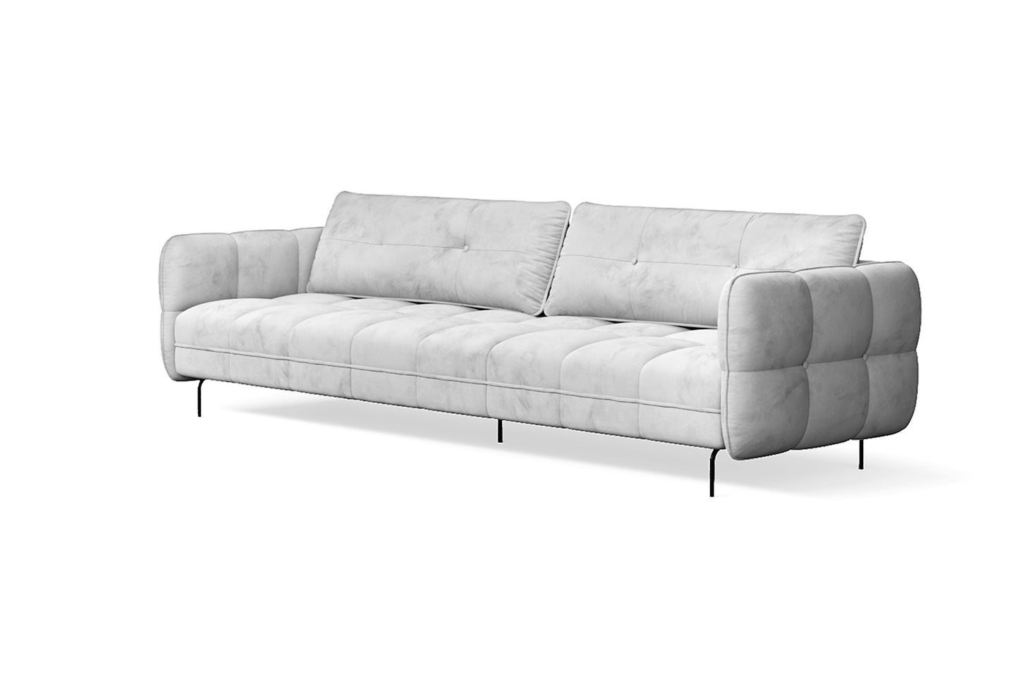 Anzio 4 Seater Sofa White Velvet