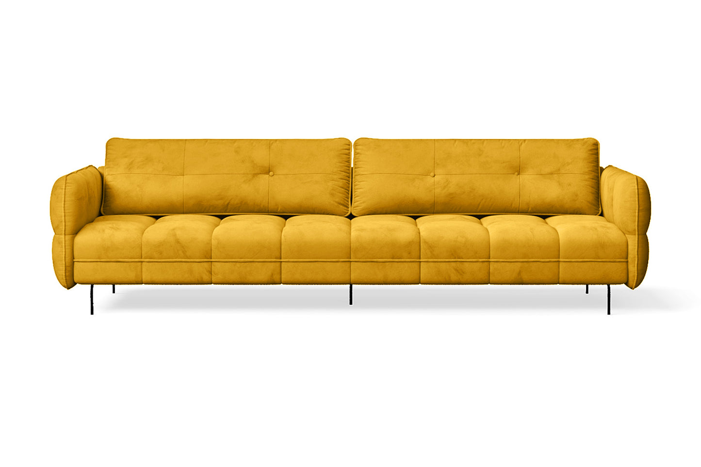 Anzio 4 Seater Sofa Yellow Velvet