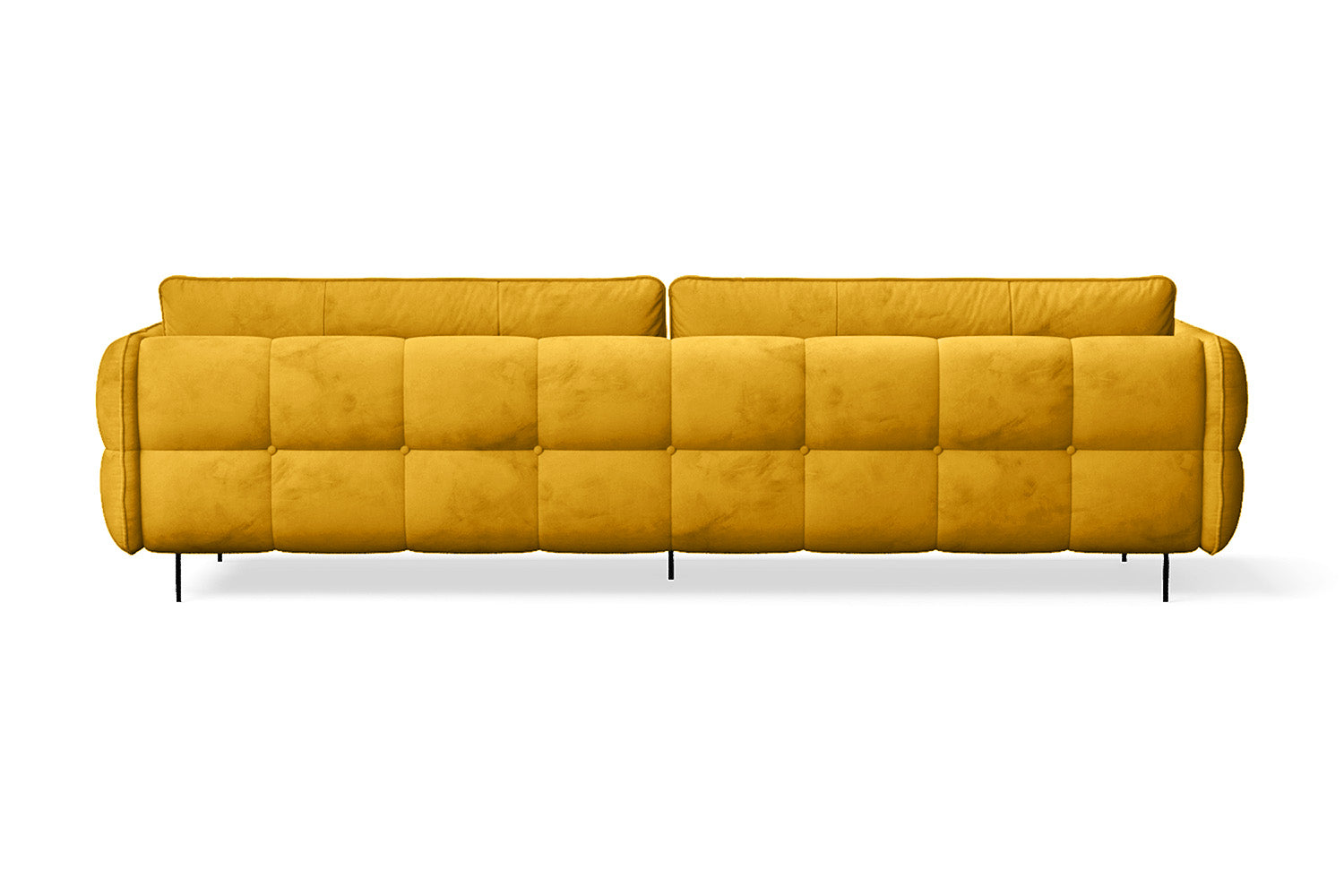 Anzio 4 Seater Sofa Yellow Velvet