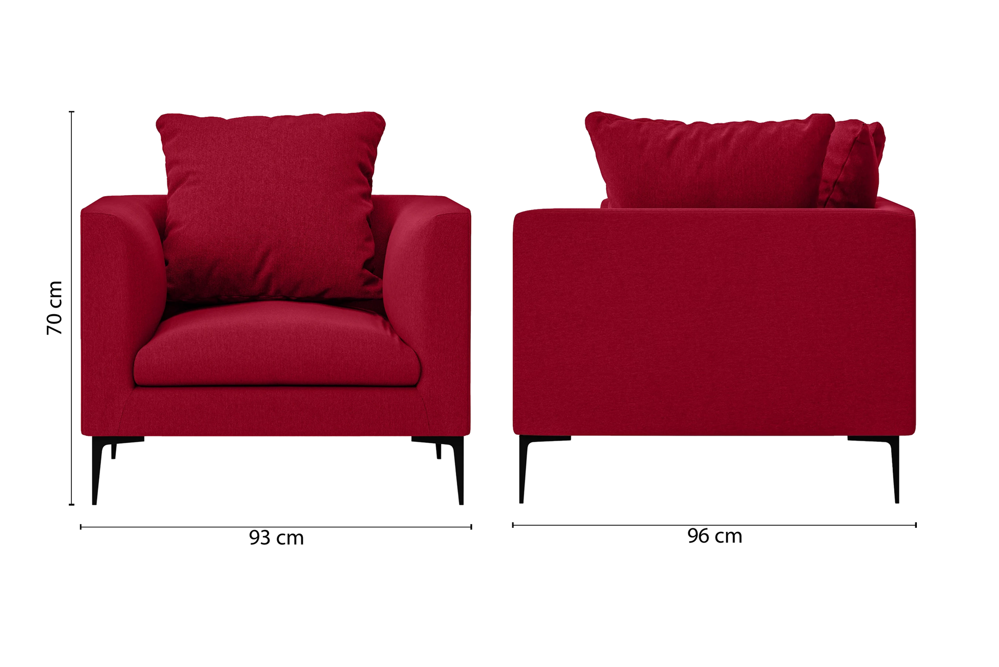 Aprilia Armchair Red Linen Fabric