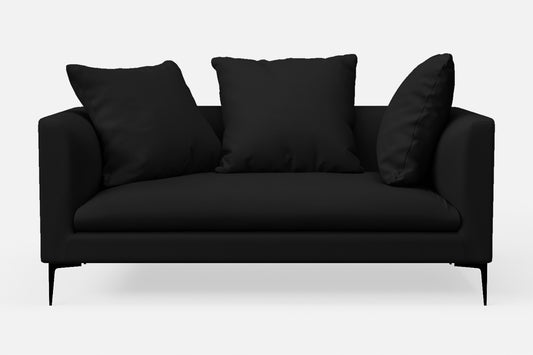 Aprilia 2 Seater Sofa Black Leather