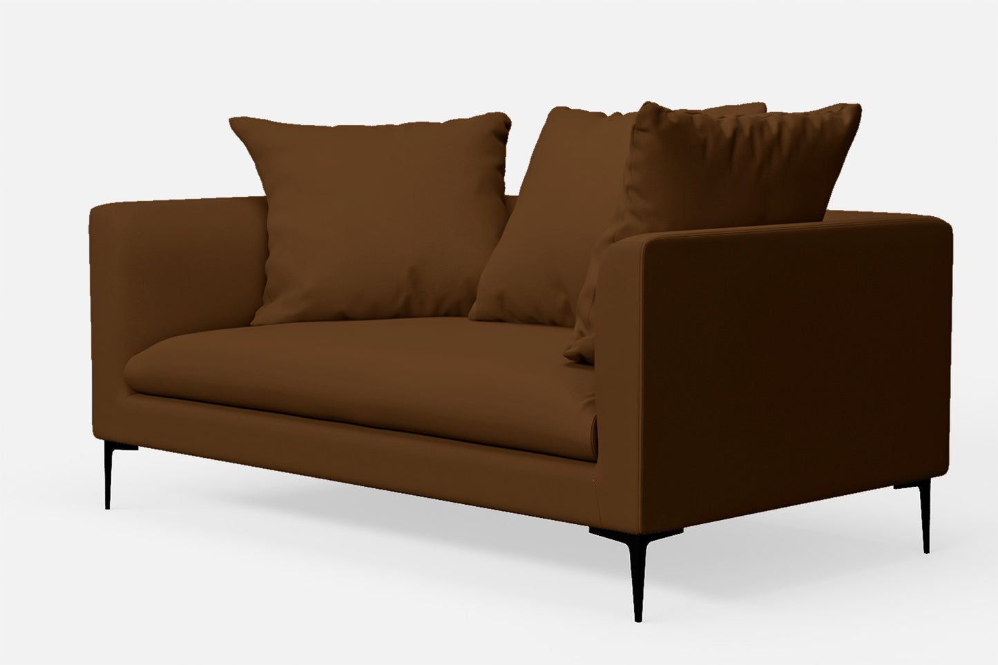 Aprilia 2 Seater Sofa Walnut Brown Leather