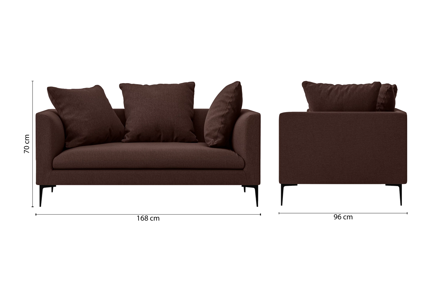 Aprilia 2 Seater Sofa Coffee Brown Linen Fabric