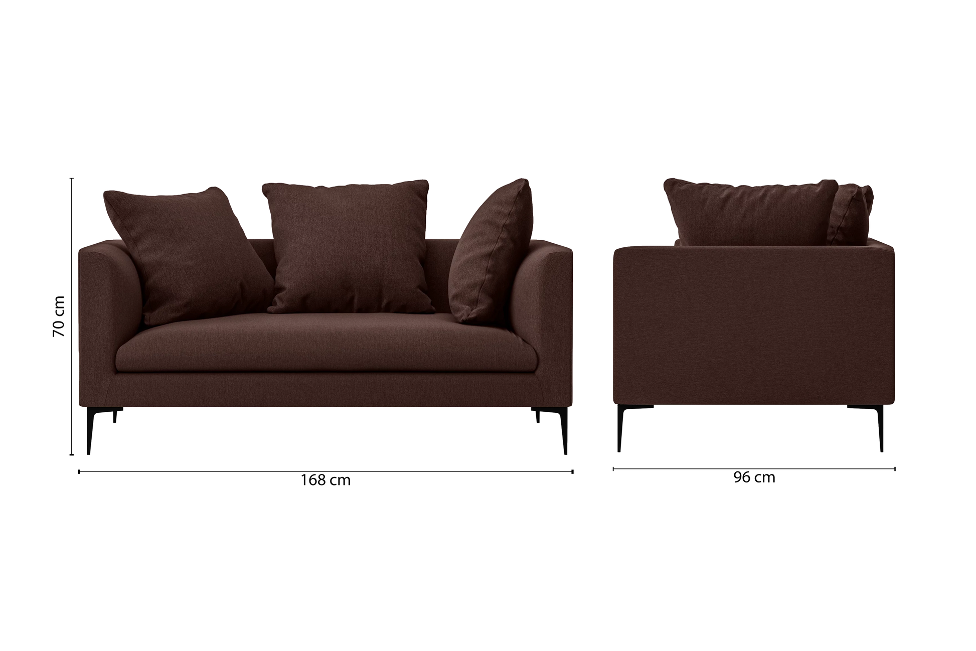 Aprilia 2 Seater Sofa Coffee Brown Linen Fabric