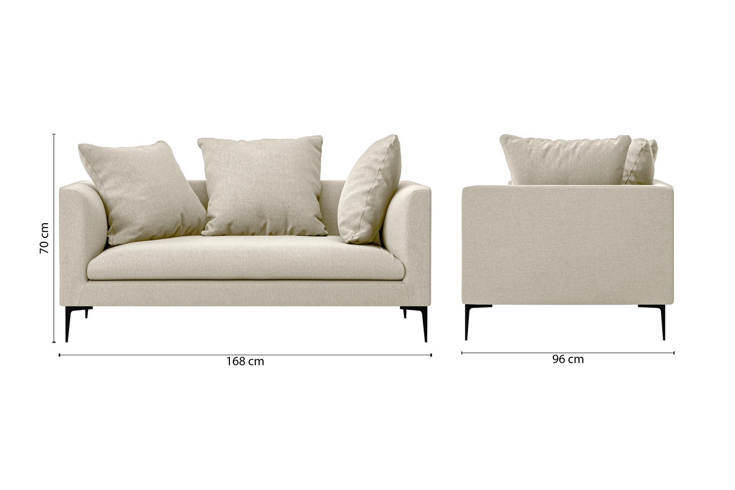 Aprilia 2 Seater Sofa Cream Linen Fabric