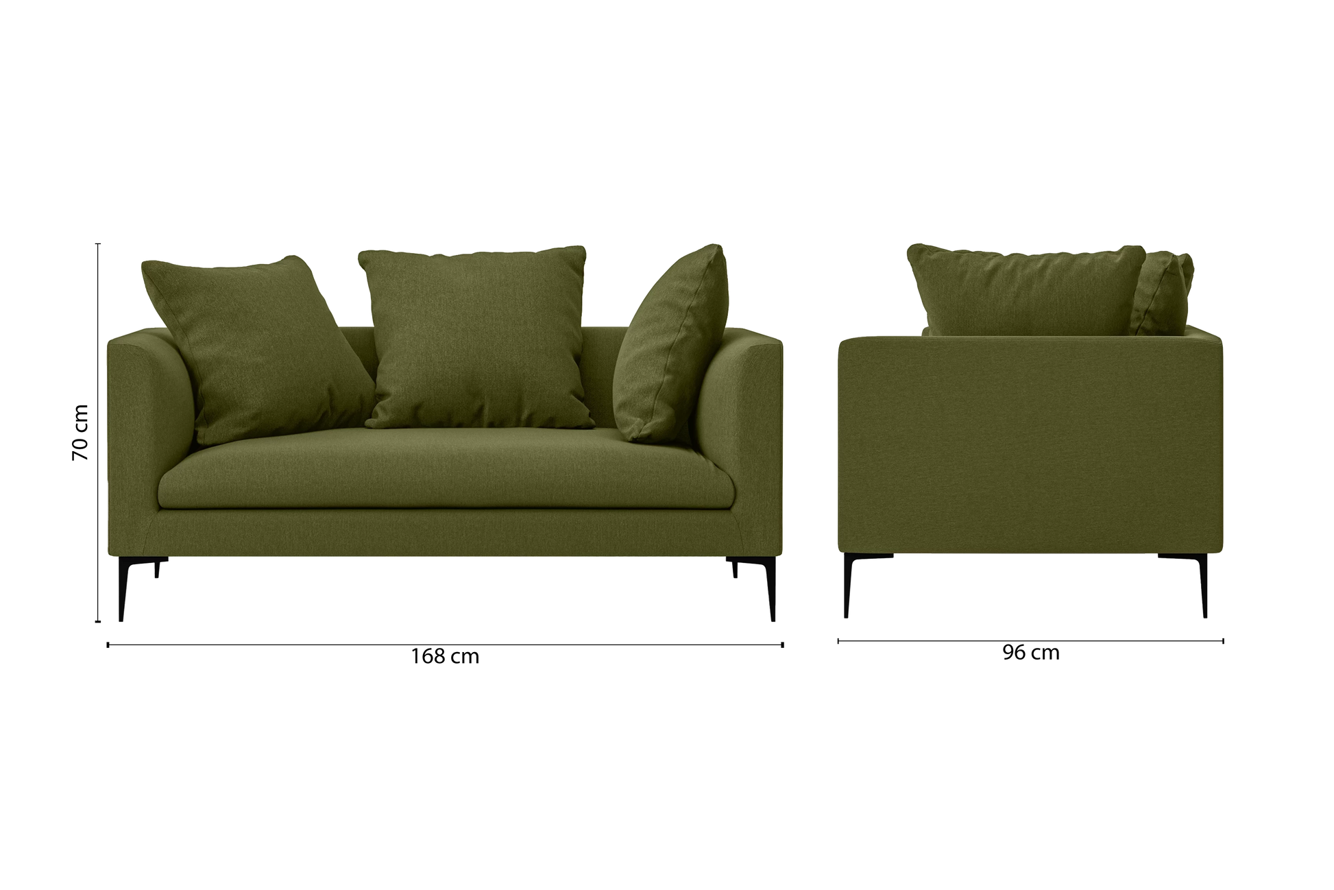 Aprilia 2 Seater Sofa Olive Linen Fabric