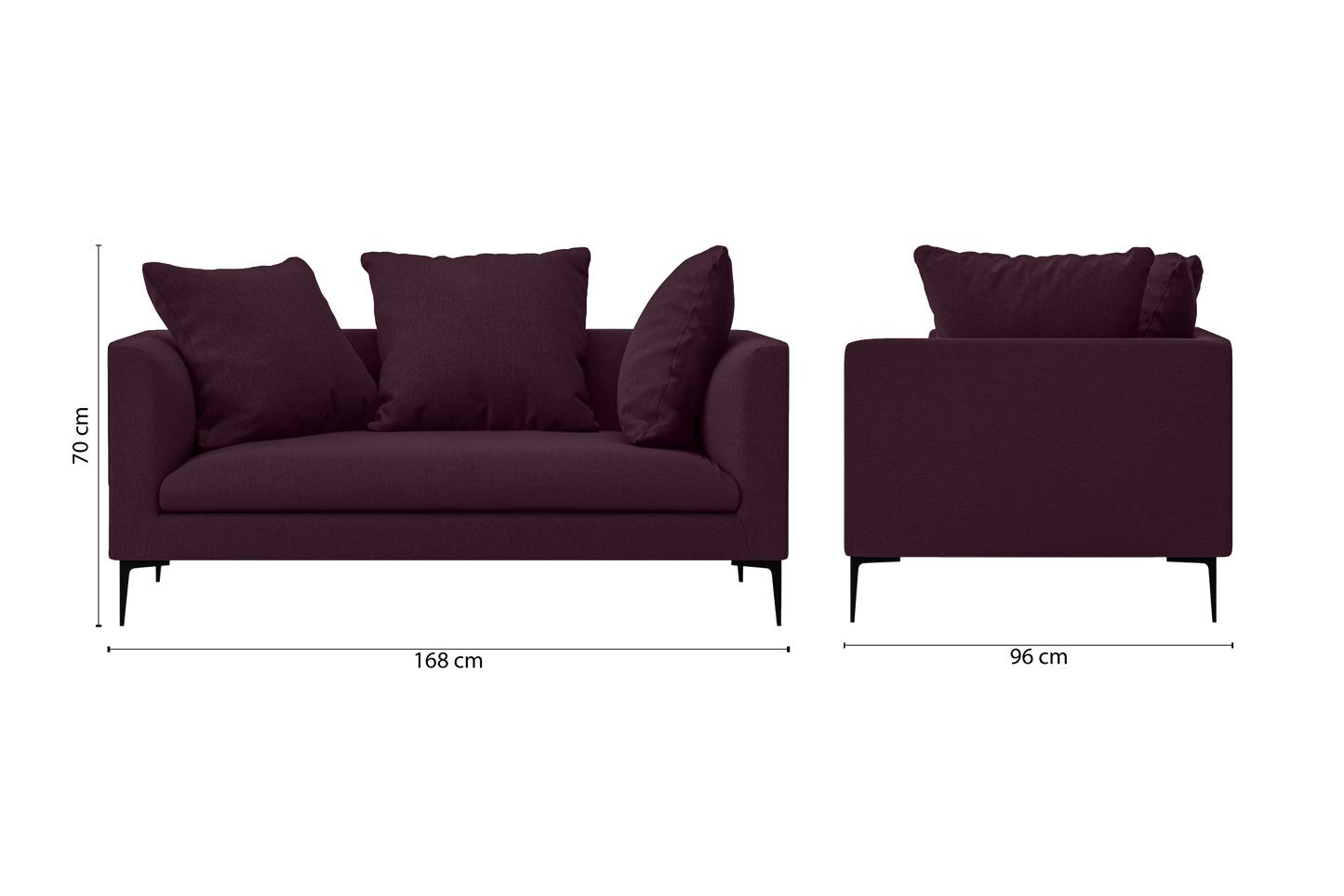 Aprilia 2 Seater Sofa Purple Linen Fabric