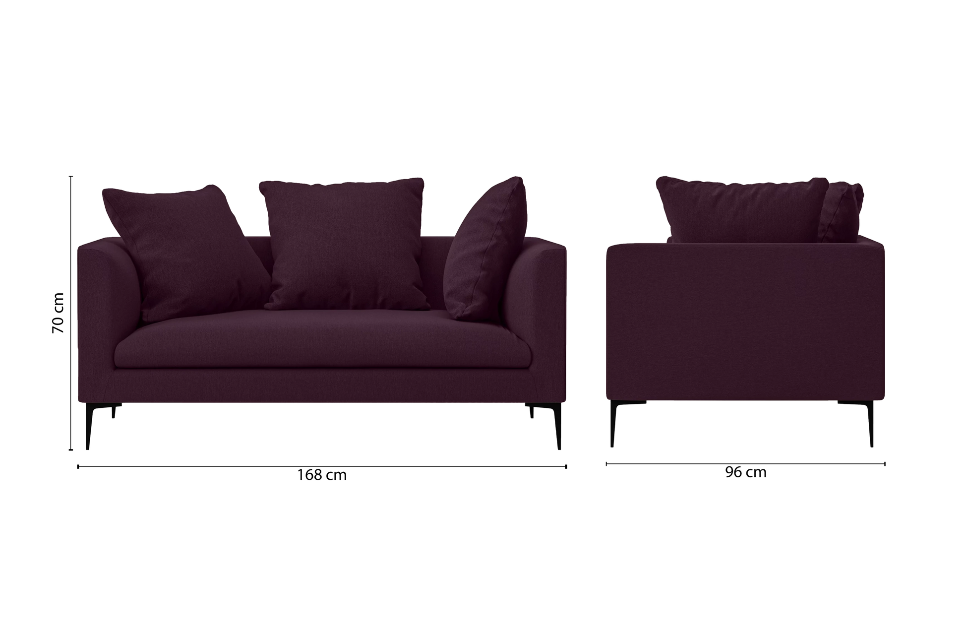 Aprilia 2 Seater Sofa Purple Linen Fabric