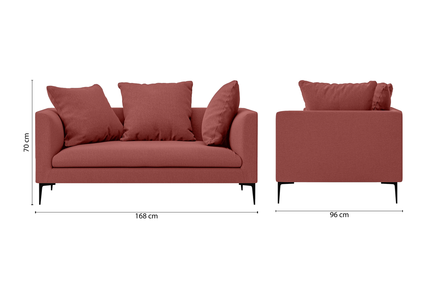 Aprilia 2 Seater Sofa Rose Pink Linen Fabric