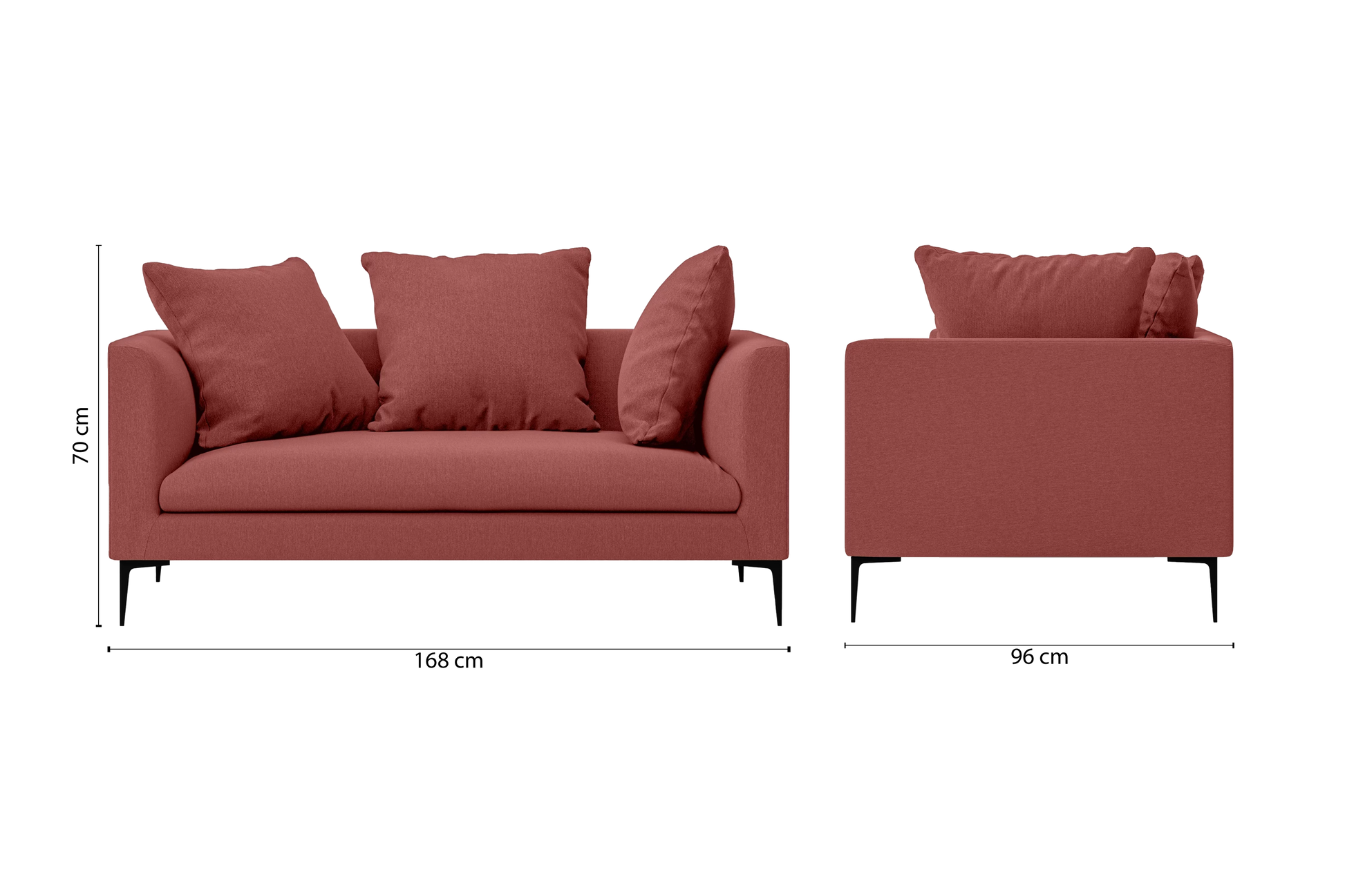 Aprilia 2 Seater Sofa Rose Pink Linen Fabric