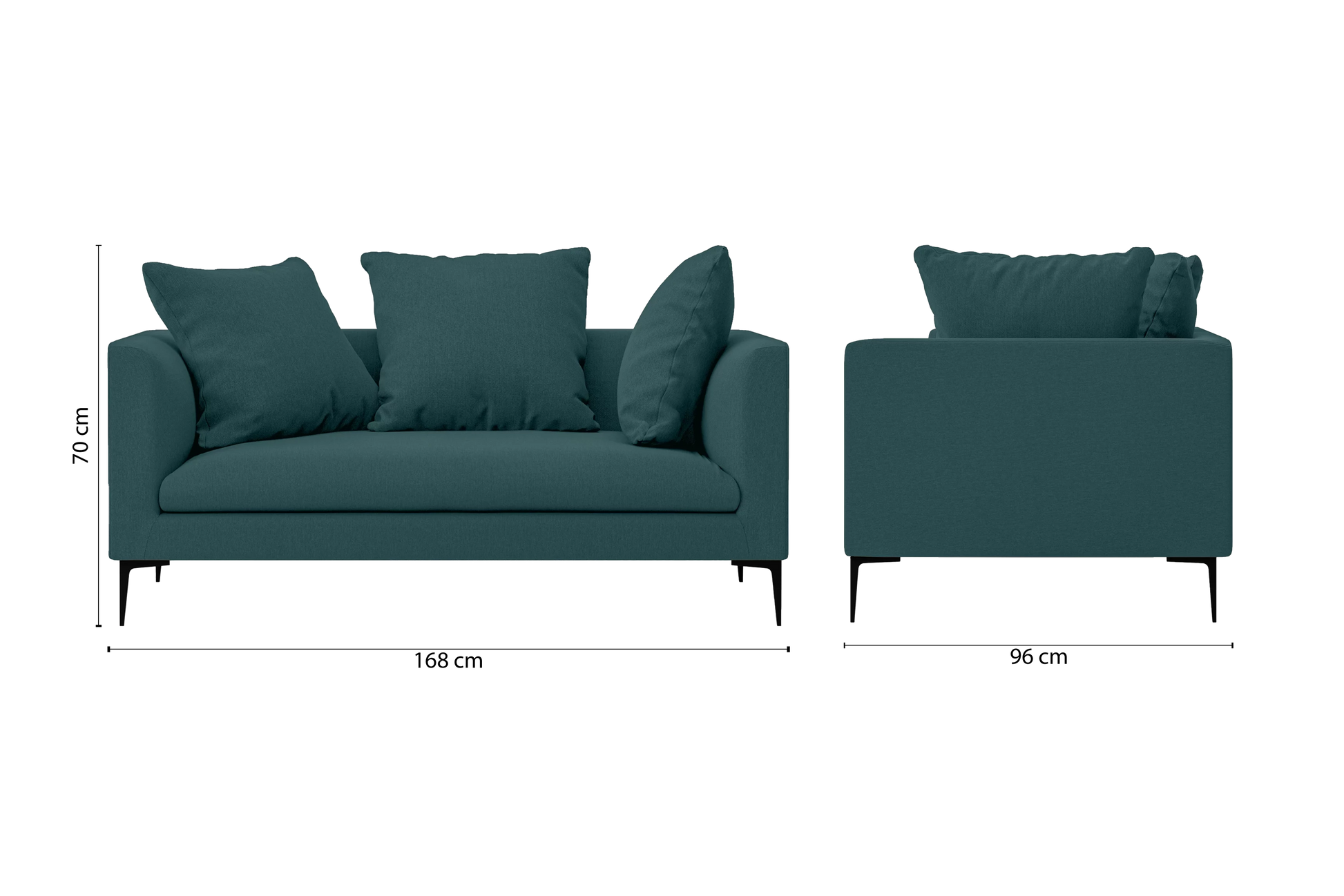 Aprilia 2 Seater Sofa Teal Linen Fabric