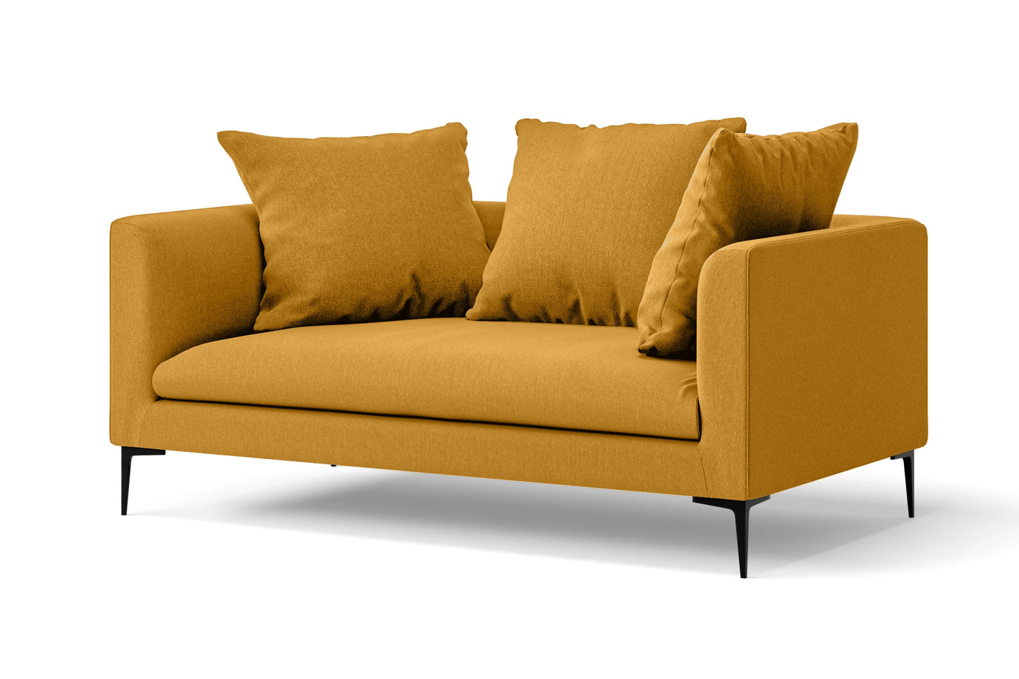 Aprilia 2 Seater Sofa Yellow Linen Fabric